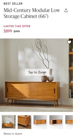West Elm Mid-Century Modular Low Storage Cabinet (66") $999