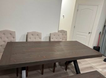 Solid Redwood Dining Table