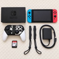 Nintendo Switch Bundle + Super Smash Bros Ultimate + Pro Controller & Accessories