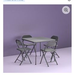 Cosco 5-Piece Card Table Set, Black