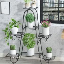 XJJ465-G2 7 Tier Metal Plant Stand Bonsai Holder&Display Rack for Home Garden