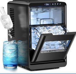 Crescent Ice Maker Countertop, 28Lbs/24H Ice Production, 16 Cubes in 6 Mins, Portable Countertop Ice Maker Machine with Self-Cleaning for Home & Kitch