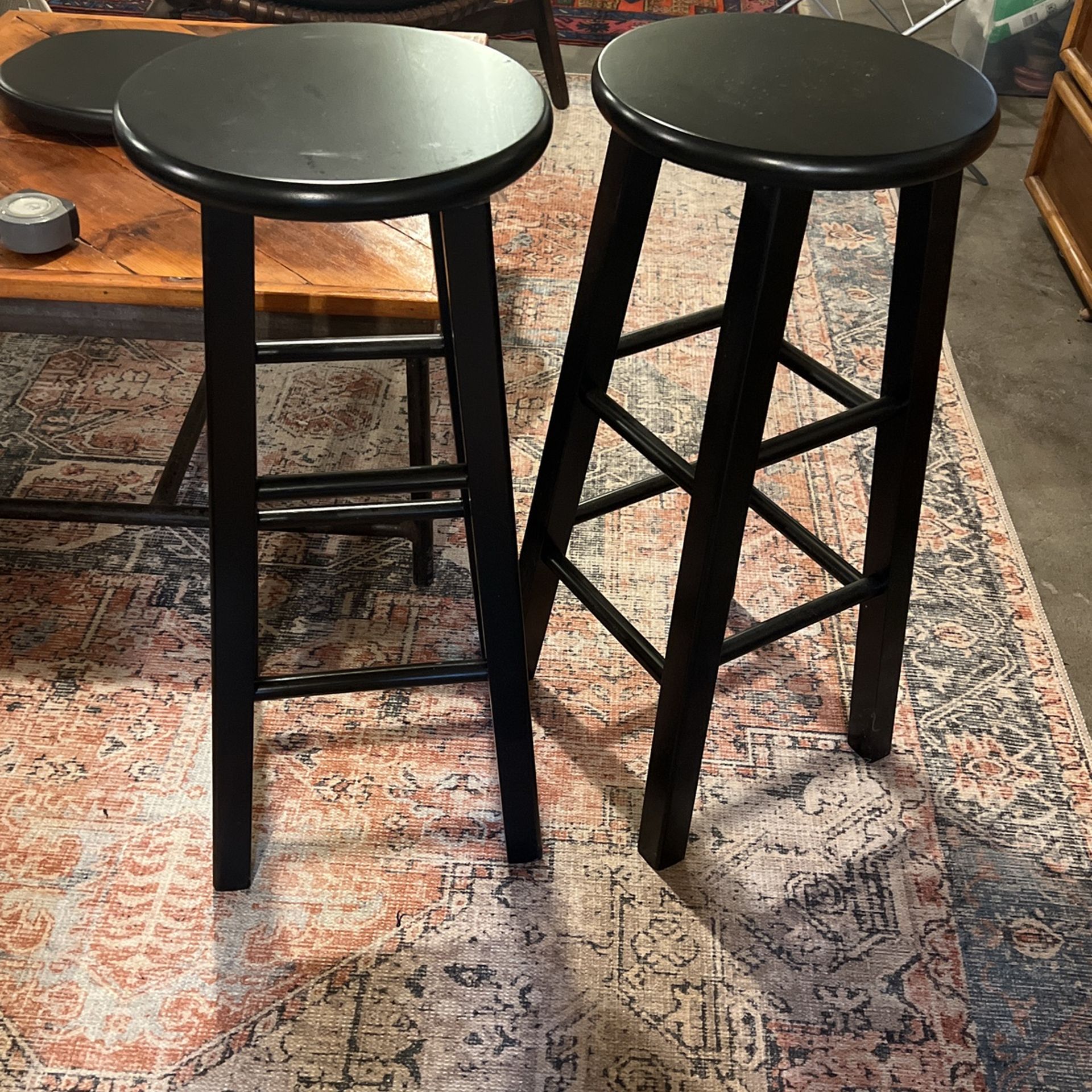 Two Black Stools In Great Condition