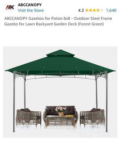 ABCCANOPY Gazebos for Patios 8x8 - Outdoor Steel Frame Gazebo for Lawn Backyard Garden Deck (Forest Green)

