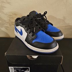 Jordan 1 Low White Royal Blue Black With Box 6Y