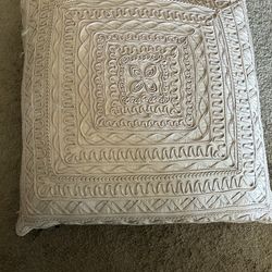 Large Pink Homegoods Pillow With Appliqué Detail