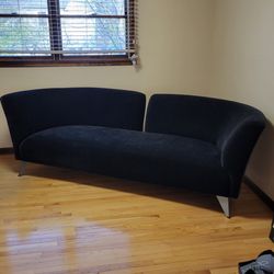 Black Velvety Couch Decor 100"