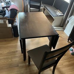 Small Space Drop Leaf Dining Table With Two Chairs