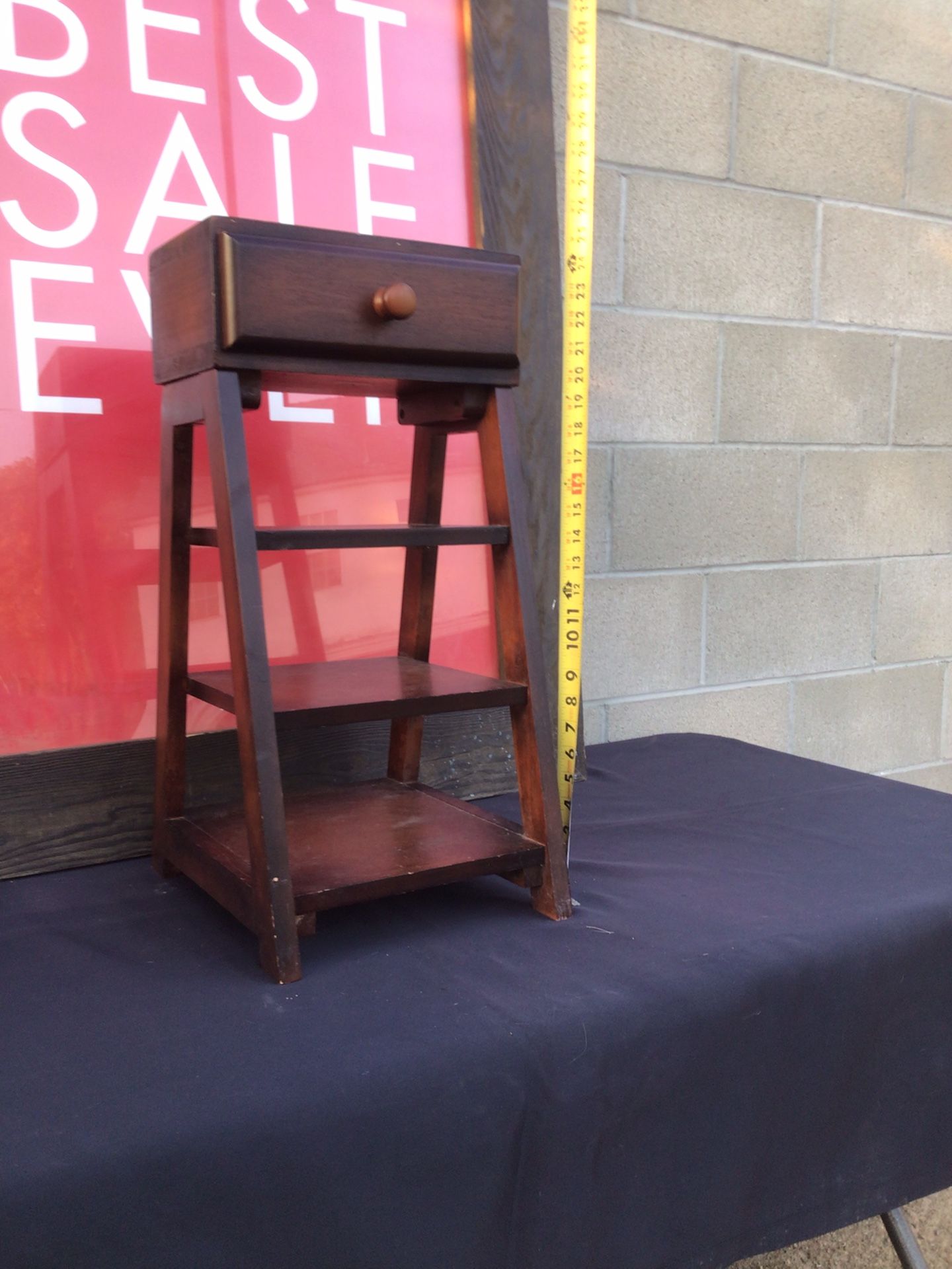 Wood Side Table W/draw & Shelves ✨ Mission Style ✨