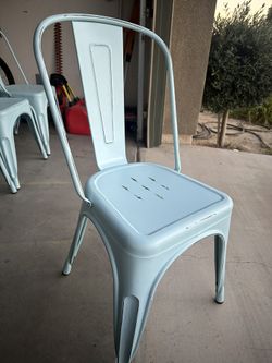 Cute Shabby Chic Blue Metal Chairs