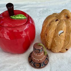 Ceramic Home Decor Apple Pumpkin Bell