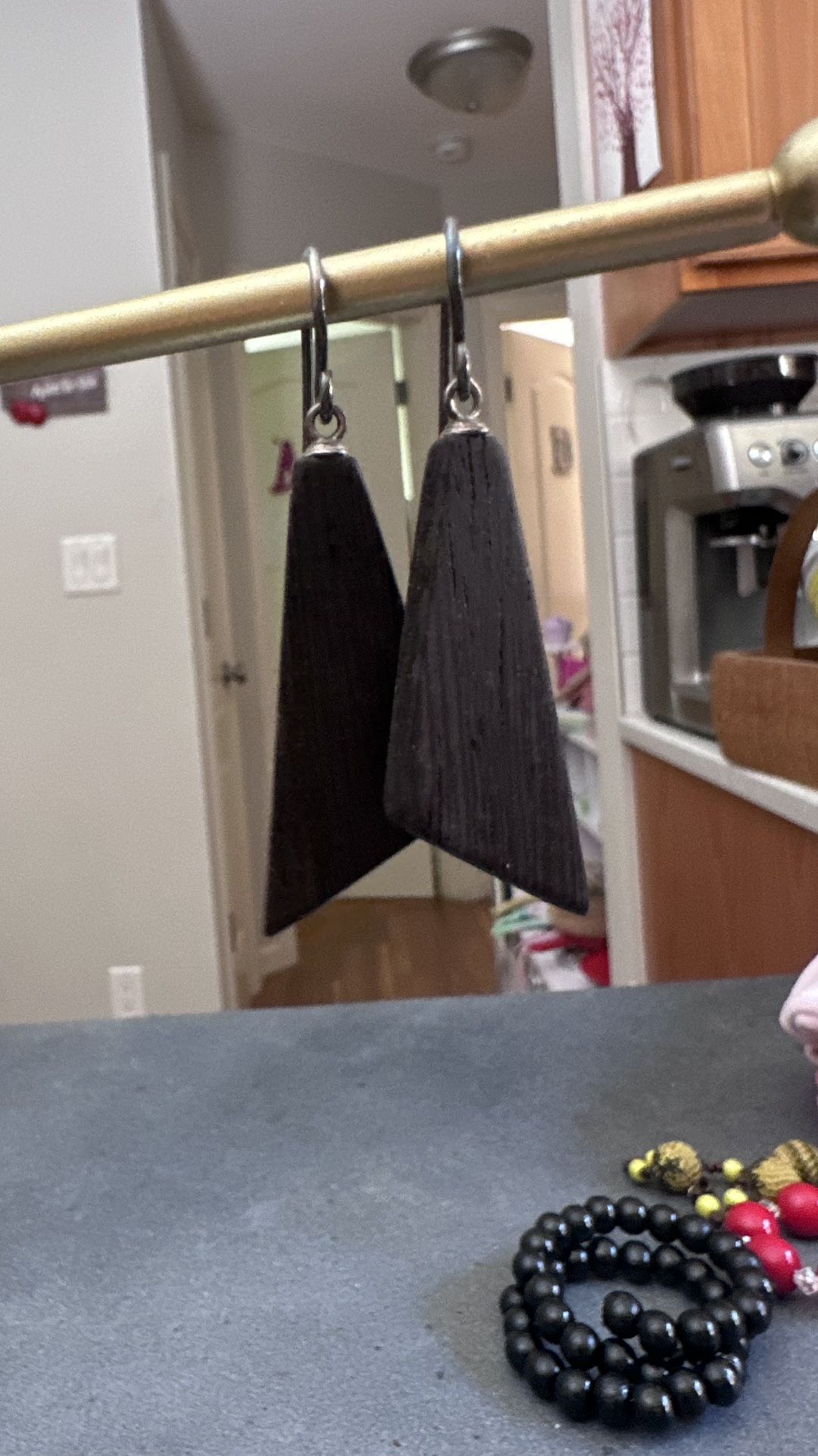Black Geometric Dangle Earrings