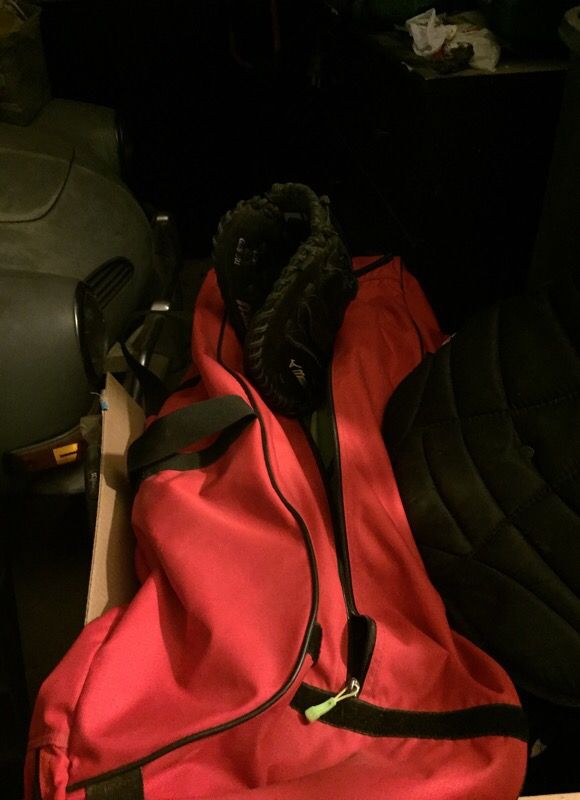 Softball gear, bag, glove,