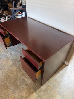Cherry colored desk