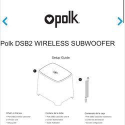 Used Polk Wireless Subwoofer And Power Cord Only.