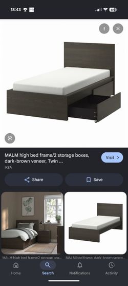 IKEA Malm bed frame with 2 storage/ Side Drawers