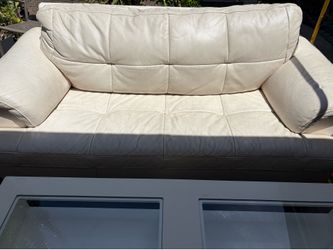 4 piece furniture set white leather couch &tables