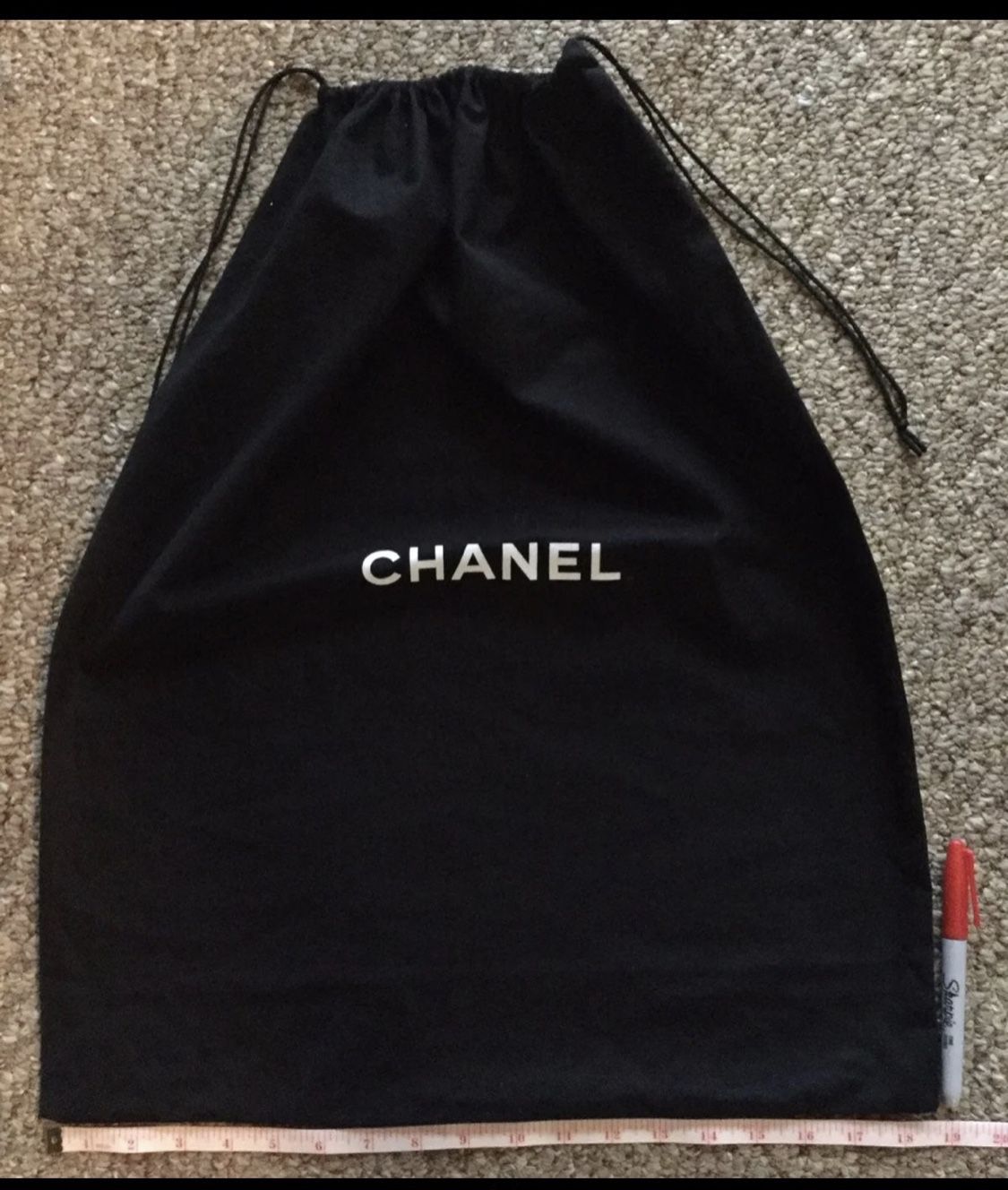 chanel black dust bag large