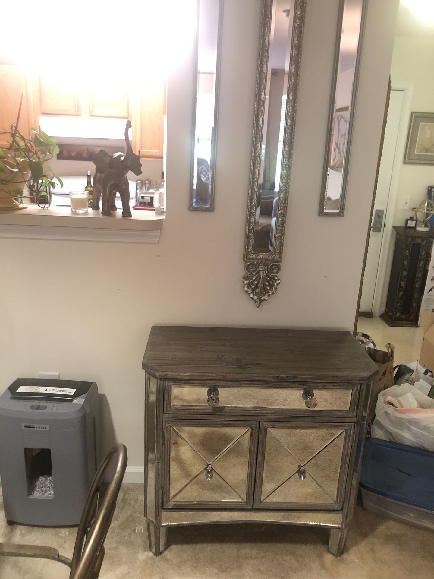 Mirrored End Table