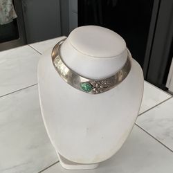 Sterling Silver Choker With Beautiful Turquoise