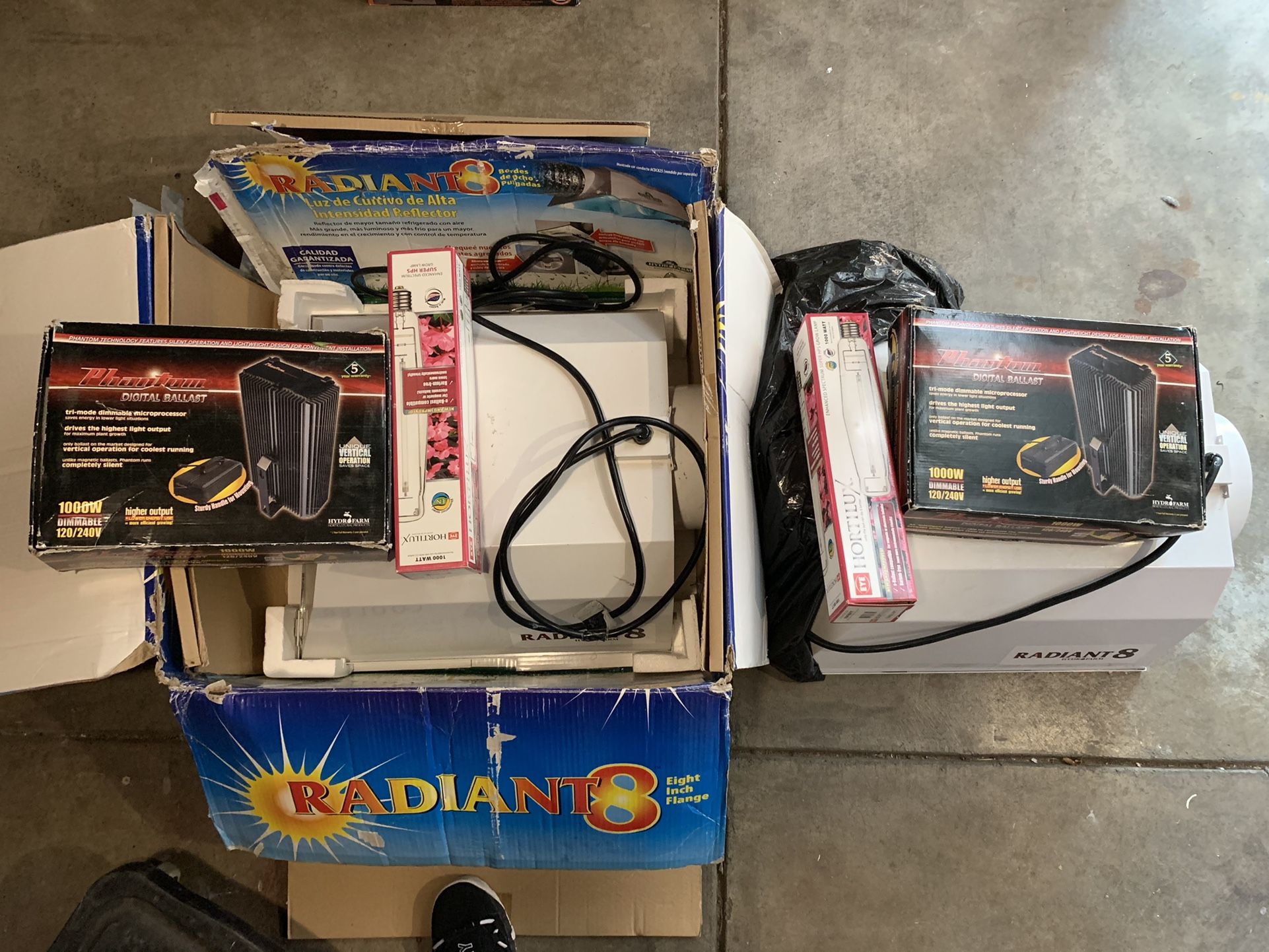 2X: 1000 Watt HPS Grow Light Air Cooled Reflector Kit