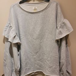 New Aerie Ruffle Sweatshirt Large Oversized 