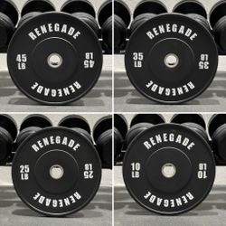 👍🔥Brand New Renegade 230 Pound Olympic Bumper Plate Set Free Delivery🚚