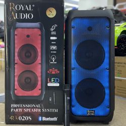  Professional 2x8” Party Speaker System w/ Wireless Mic