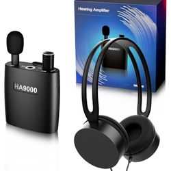 Personal Sound Amplifier PSAP the Latest Gen Model HA9000, Rechargeable Hearing Aid Device Hearing Amplifier with Headphones, Detachable Microphone, T