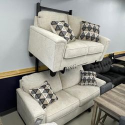 Living Room Furniture Beige Sofa, Beige Loveseat 💛⭐$39 Down Payment with Financing ⭐ 90 Days same as cash