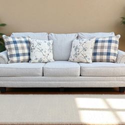 Ashley Furniture Meggett Light Gray Herringbone Queen Sleeper Couch
