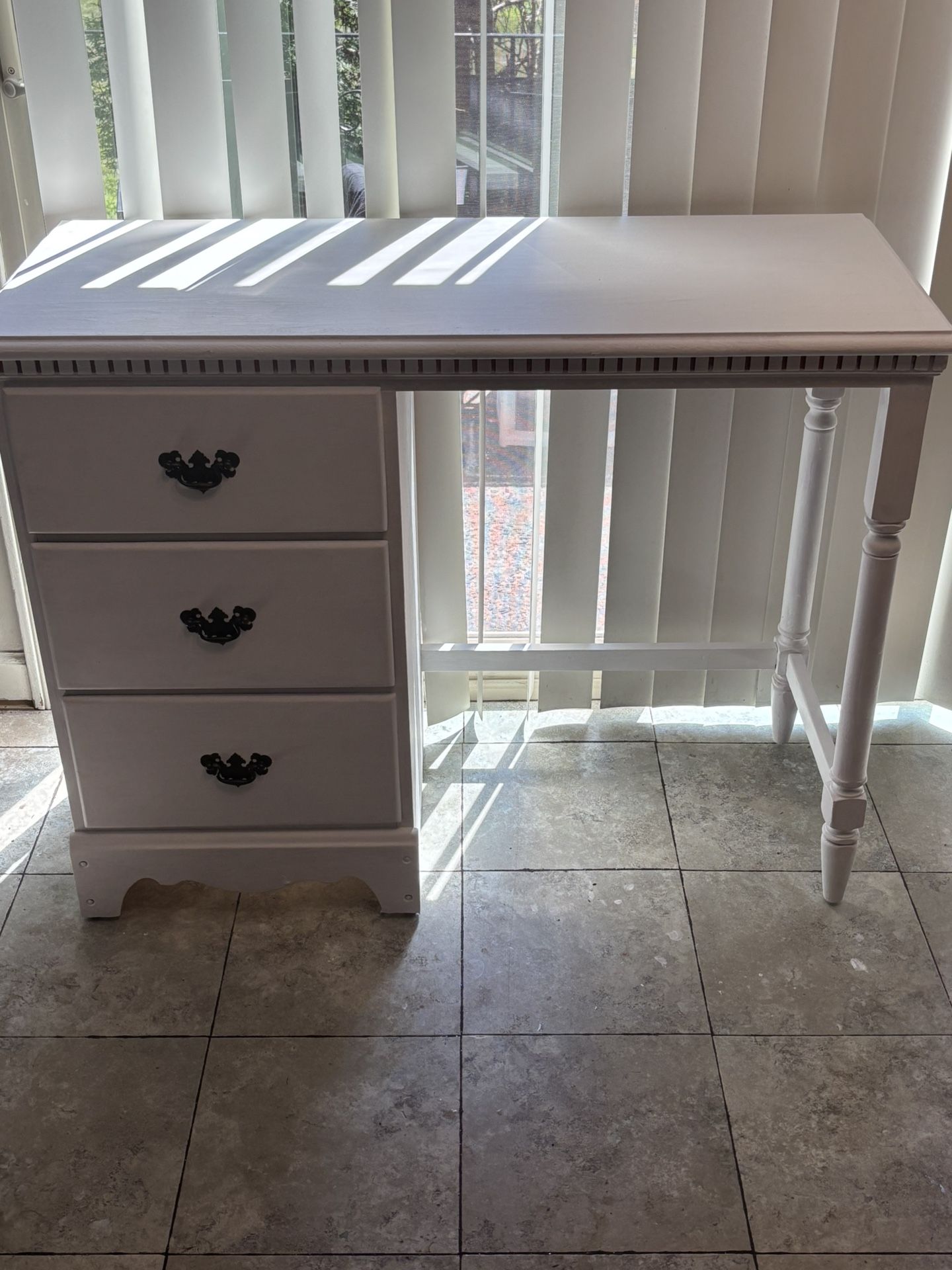 Vintage White Writing Desk Or Dresser –USED
