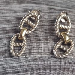 Earrings In Silver 925 And Gold 14k 