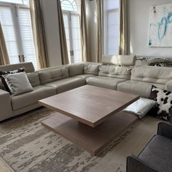 Gamma Arrendamenti genuine leather Soleado ivory sectional 130 by 130 