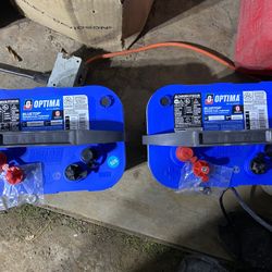 Two Top Post Optima AGM Batteries D34M Deep Cycle Marine 