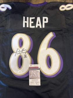 Todd Heap signed custom Baltimore Ravens jersey JSA certified 