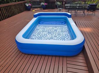 New inflatable family pool.