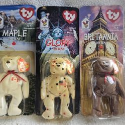 Ronald McDonald Beanie Babies "The Bear" GLORY, BRITANNIA, MAPLE 