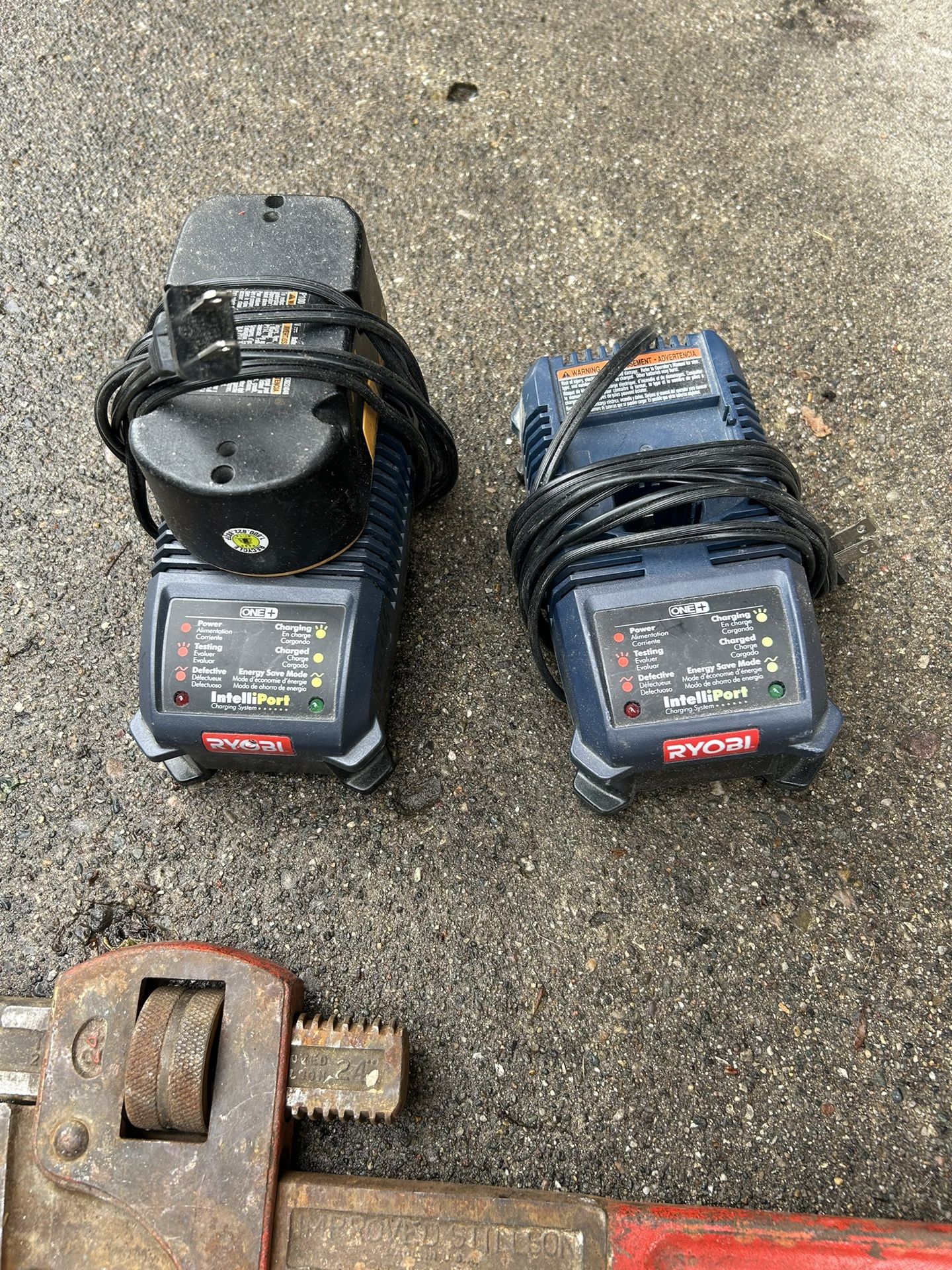 Ryobi plus one chargers and one battery