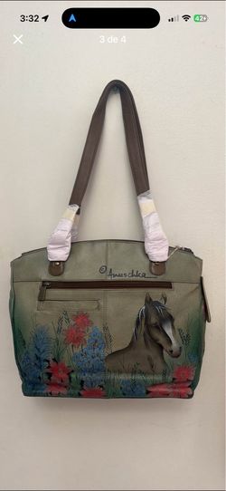 Anuschka Hand-Painted Leather Cross body Horse tote bag