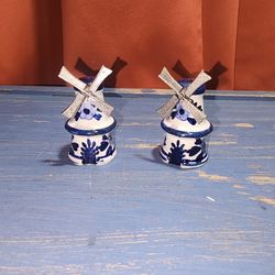 Vintage windmill, salt and pepper shaker.