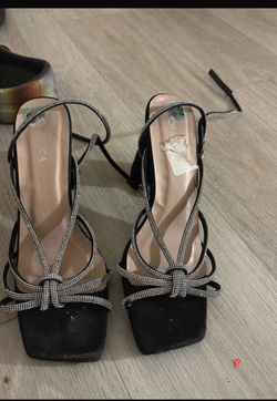 Black nd silver high heels