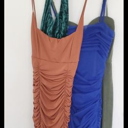 New With Tags Akira Juniors Dress Bundle (4 total) Cobat, Rust and 2 Green