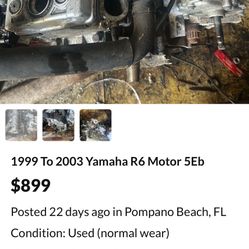 1999 To 2001R6 Parts Message With Your Needs