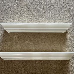 White “Crown Molding” Shelves - 2 Matching