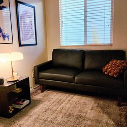 Modern Faux Leather Loveseat