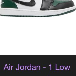 Jordan 1 Green Toe  $100