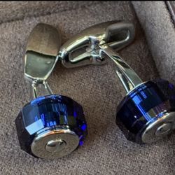 Swarovski cufflinks blue glass 