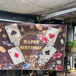 Casino Theme Birthday Banner