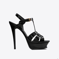 Saint Laurent TRIBUTE PLATFORM SANDALS IN PATENT LEATHER Wear Only Once